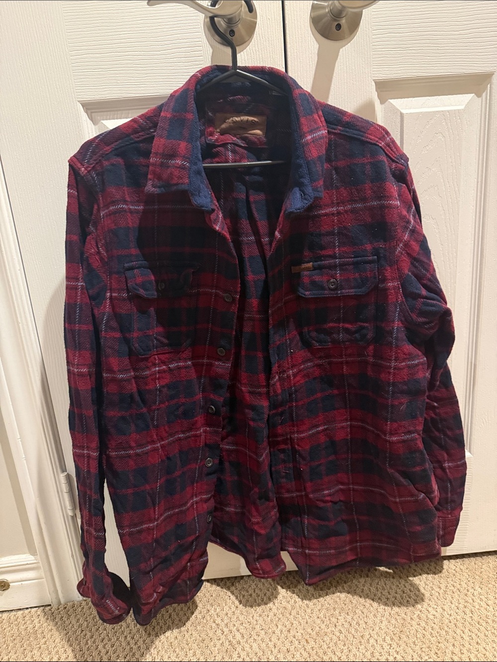 Orvis Red and Navy Plaid Lightweight Shirt Jacket